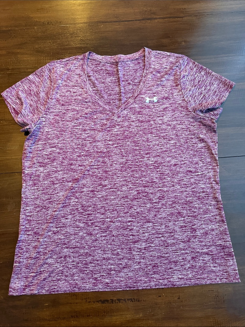 Under Armour Women’s Heathered V-Neck Short Sleeve Top - Purple/Pink 3